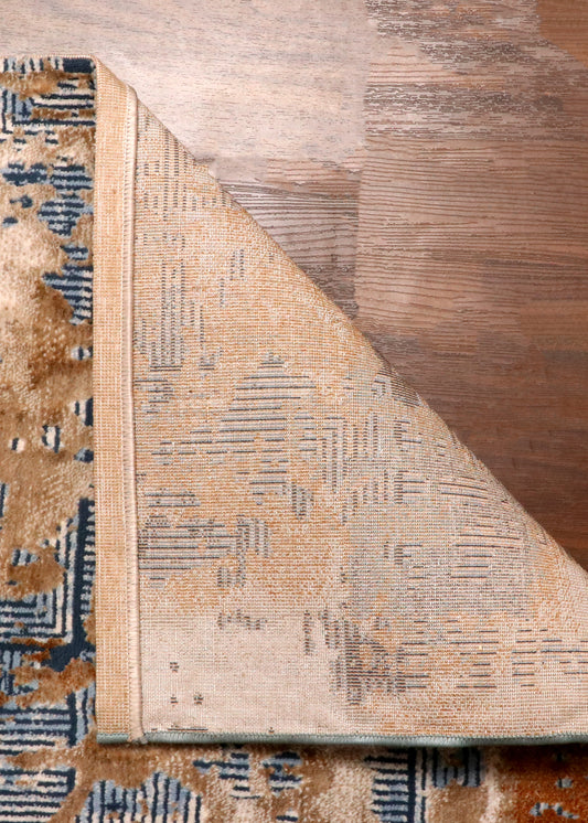 Rust & Azure Turkish Rug