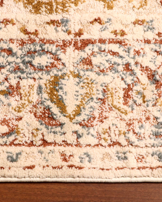 Elegant Slate & Copper Turkish Rug
