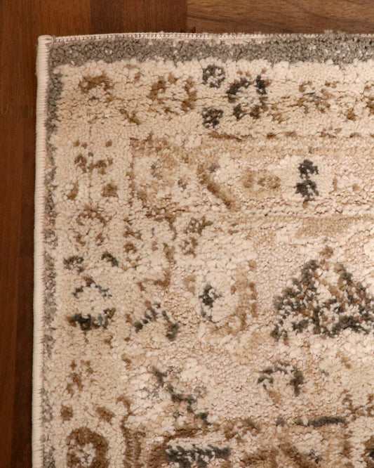Ivory & Stone Turkish Medallion Area Rug