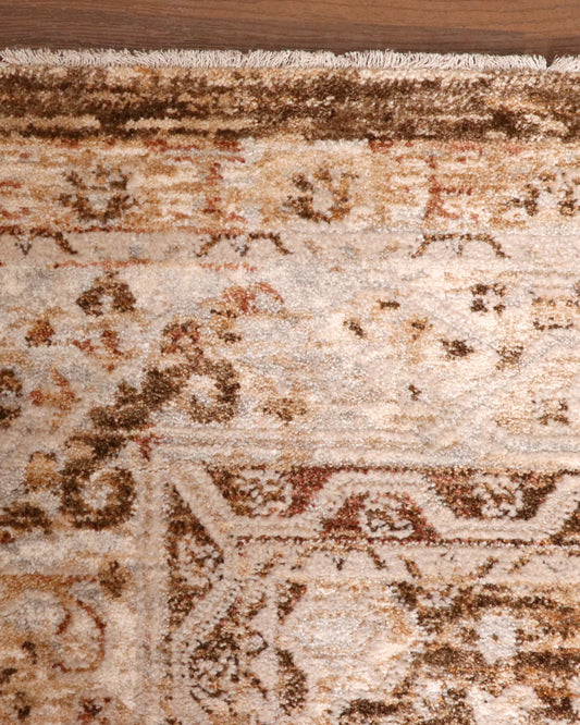Chestnut & Ivory Distressed Turkish Rug