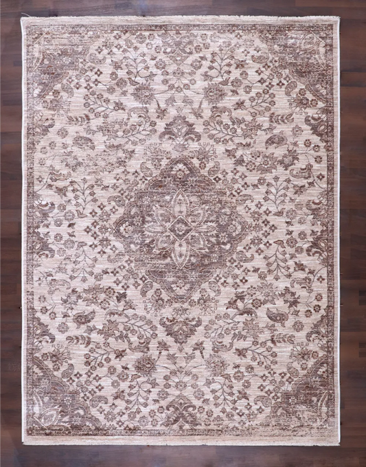 Heritage Cocoa Medallion Distressed Rug