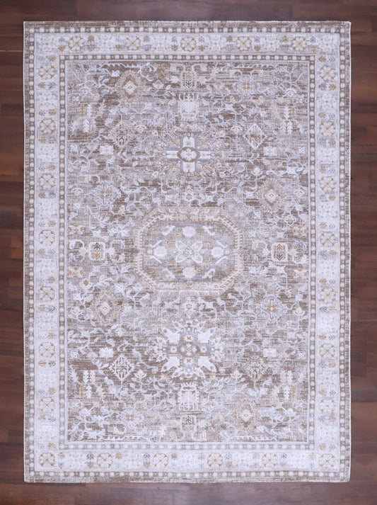 Artisan Earth-Tone Medallion Rug