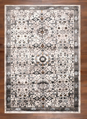 Charcoal Medallion Distressed Rug