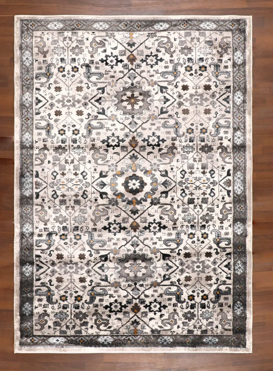 Charcoal Medallion Distressed Rug
