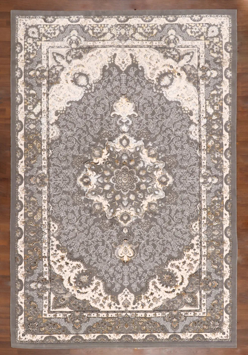 Estate Charcoal Damask Rug