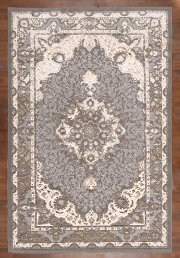 Estate Charcoal Damask Rug