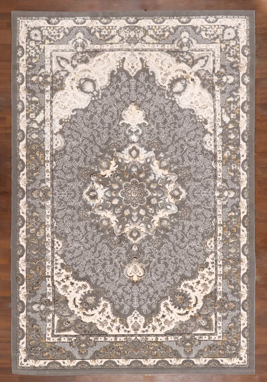 Estate Charcoal Damask Rug