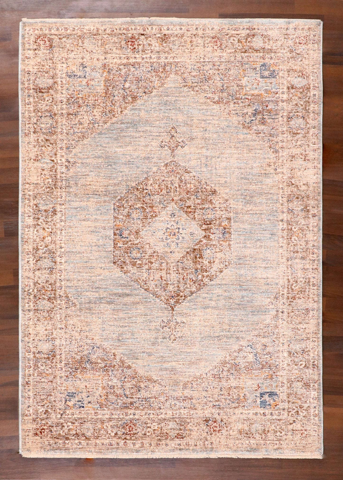 Terracotta Medallion Distressed Vintage Rug