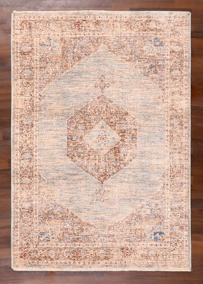 Terracotta Medallion Distressed Vintage Rug