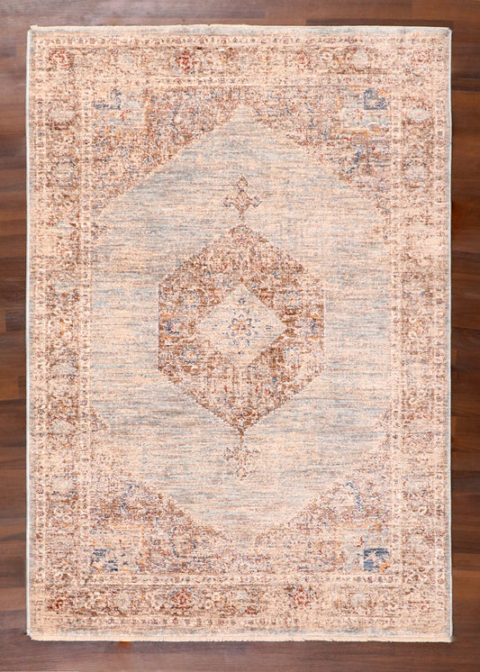 Terracotta Medallion Distressed Vintage Rug