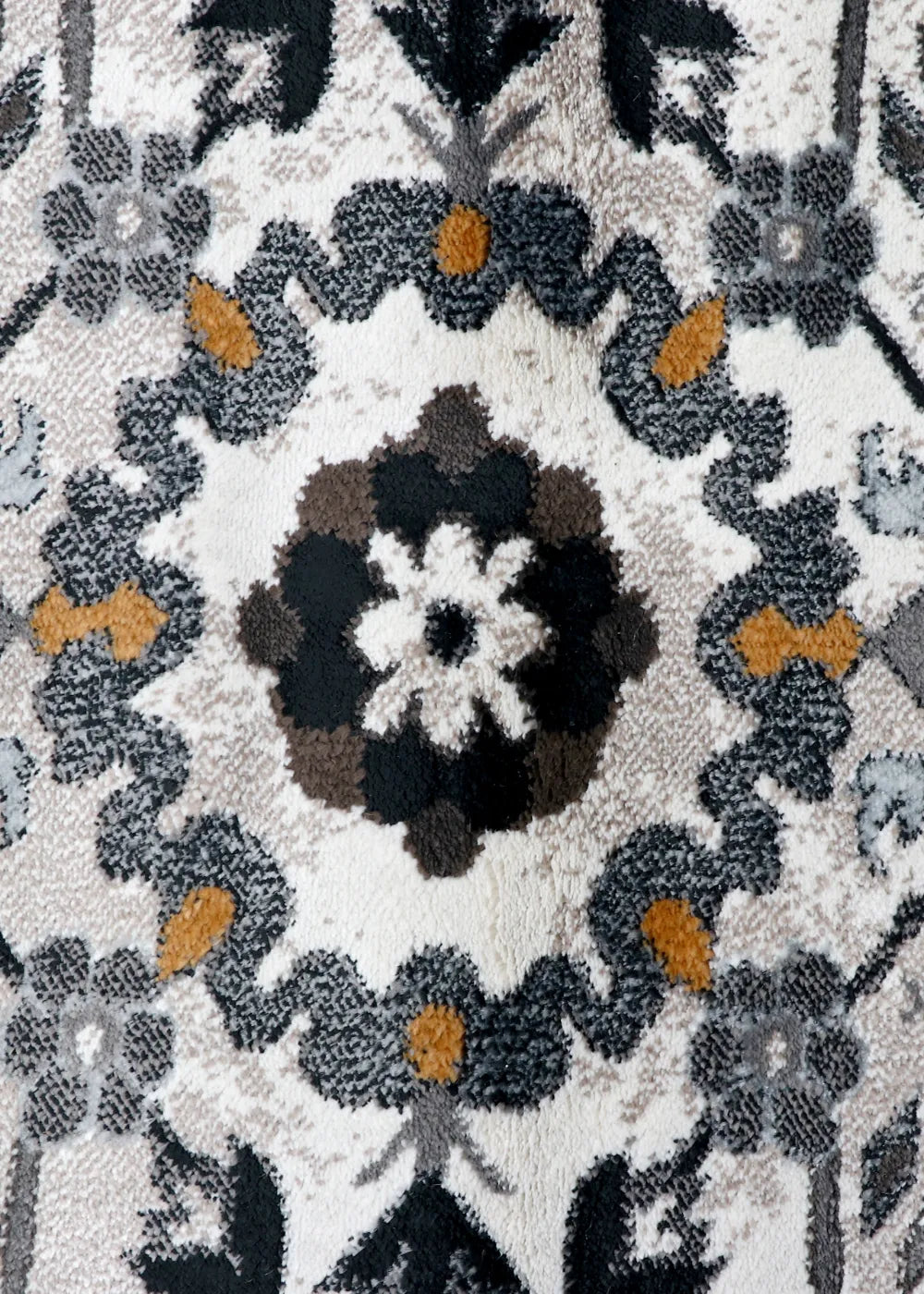 Charcoal Medallion Distressed Rug – Nayyer Carpets