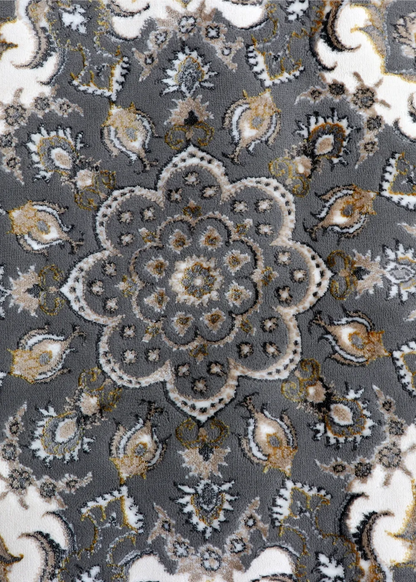 Estate Charcoal Damask Rug