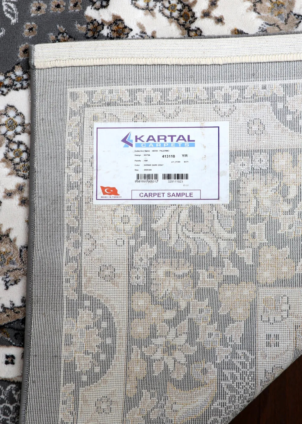 Estate Charcoal Damask Rug