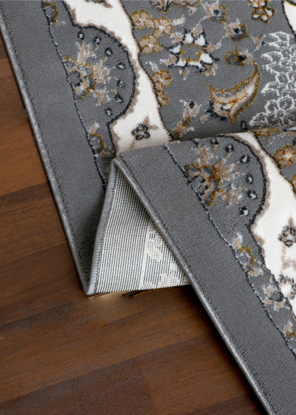 Estate Charcoal Damask Rug