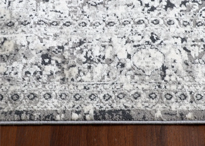 Silver Frost Distressed Medallion Rug