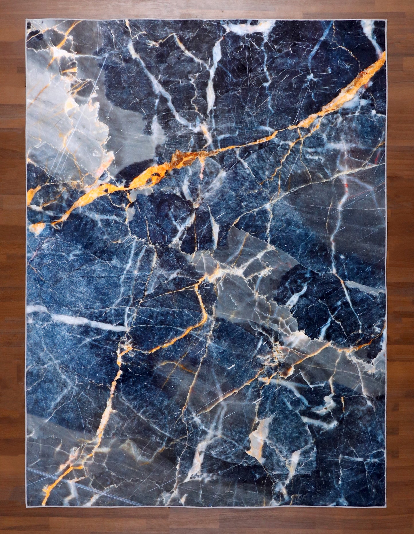 Azure Marble Abstract Rug