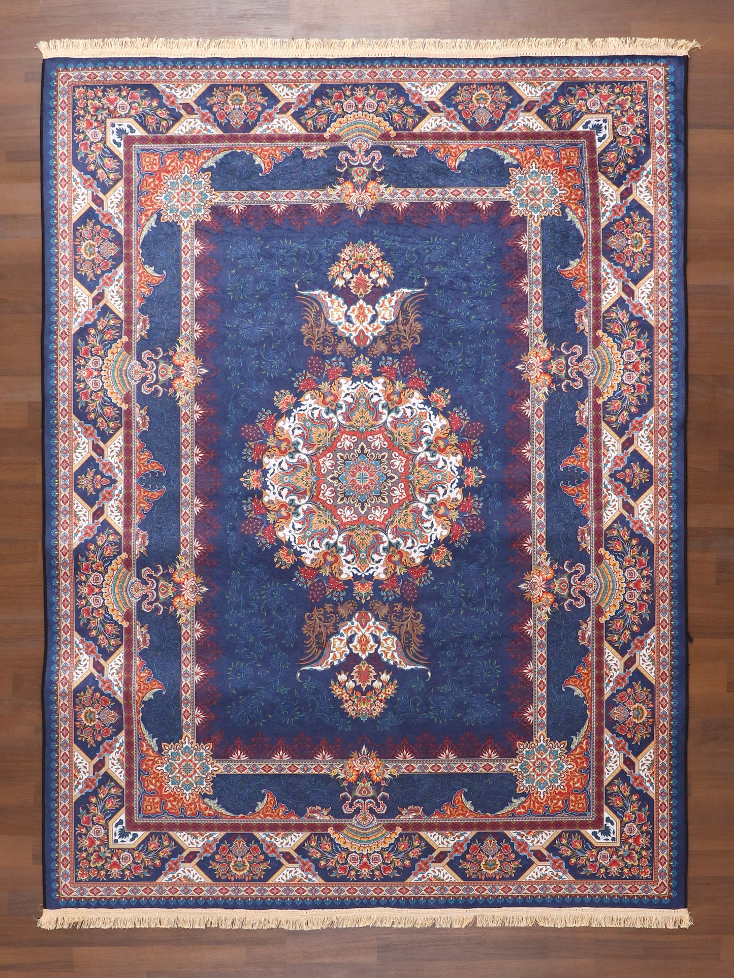 Royal Medallion Rug – Navy & Ivory