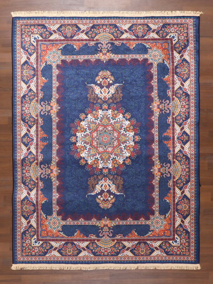 Royal Medallion Rug – Navy & Ivory