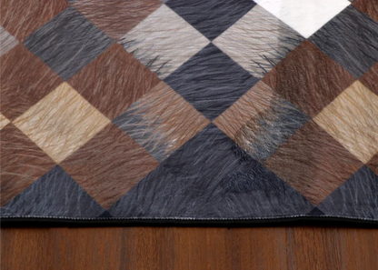 Geometric Patchwork Cowhide Rug