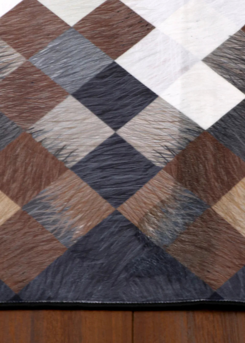 Geometric Patchwork Cowhide Rug