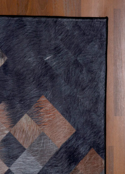 Geometric Patchwork Cowhide Rug