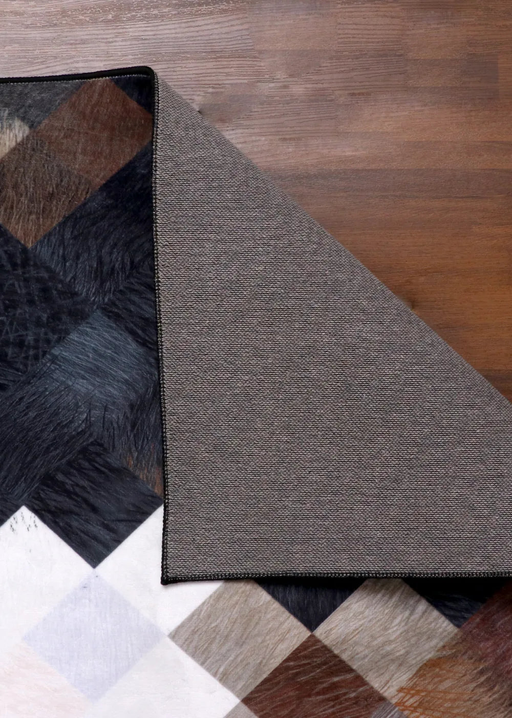 Geometric Patchwork Cowhide Rug