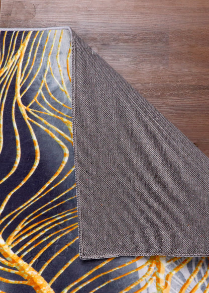 Gilded Flow Abstract Rug