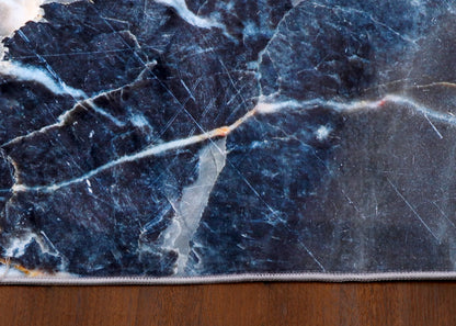 Azure Marble Abstract Rug