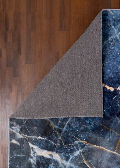 Azure Marble Abstract Rug