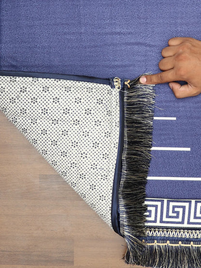 Blue Dome Print Prayer Mat With Foam Padding