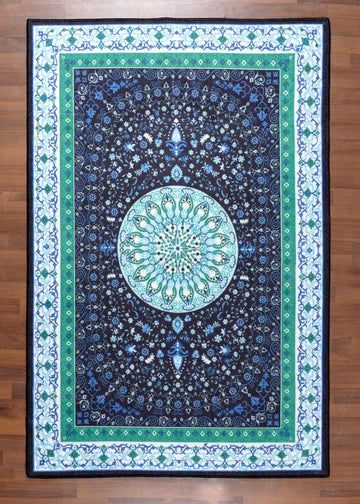 Luxurious Non-Woven Medallion Area Rug with  Felt Back