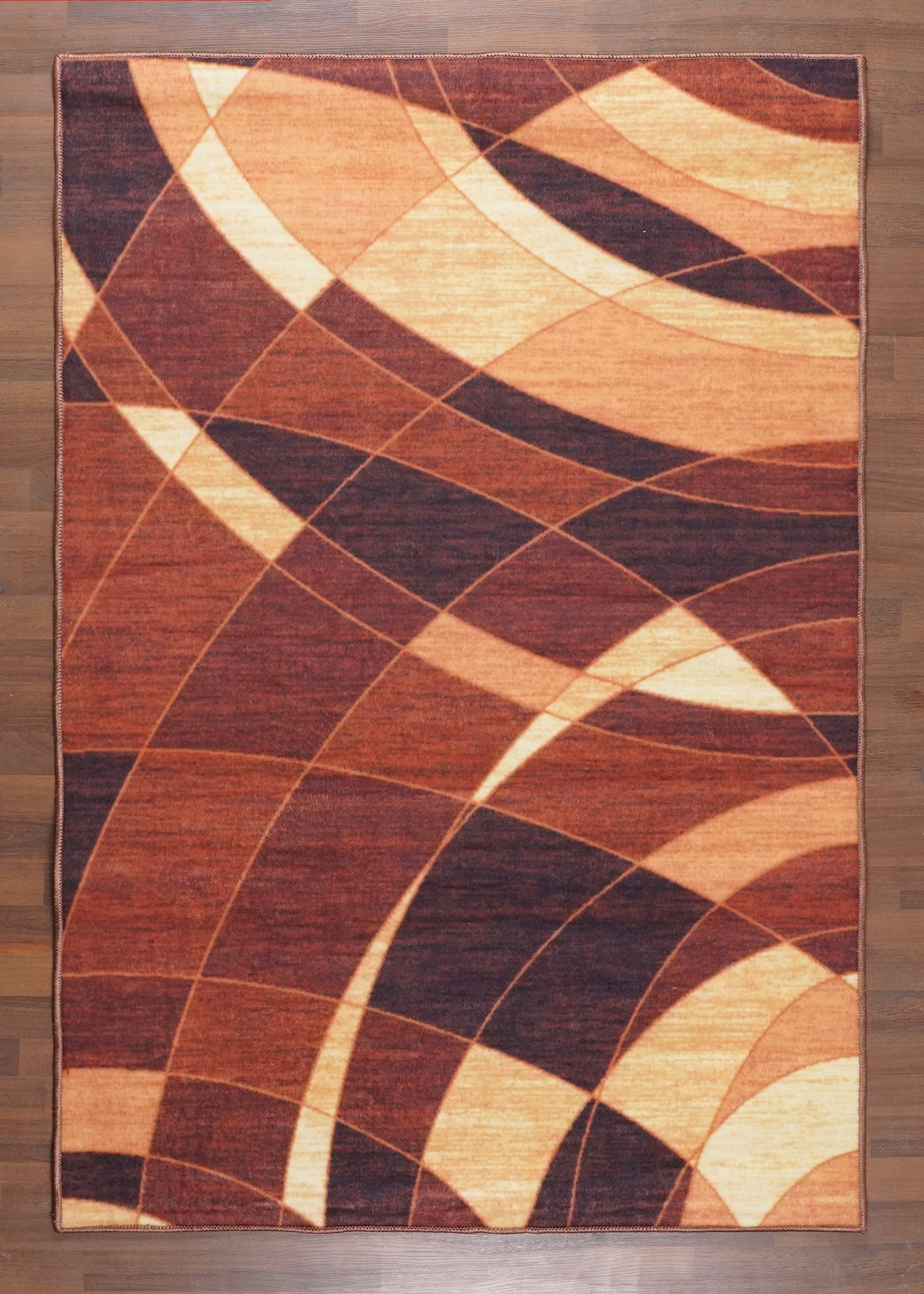 Multicolor Contemporary Abstract Non-Woven Rug with Felt Back – Nayyer ...