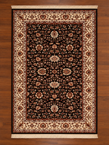 Onyx & Cream Classic Turkish Area Rug