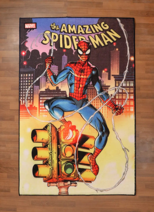 Multi Color Spider-Man Artwork Print Rug