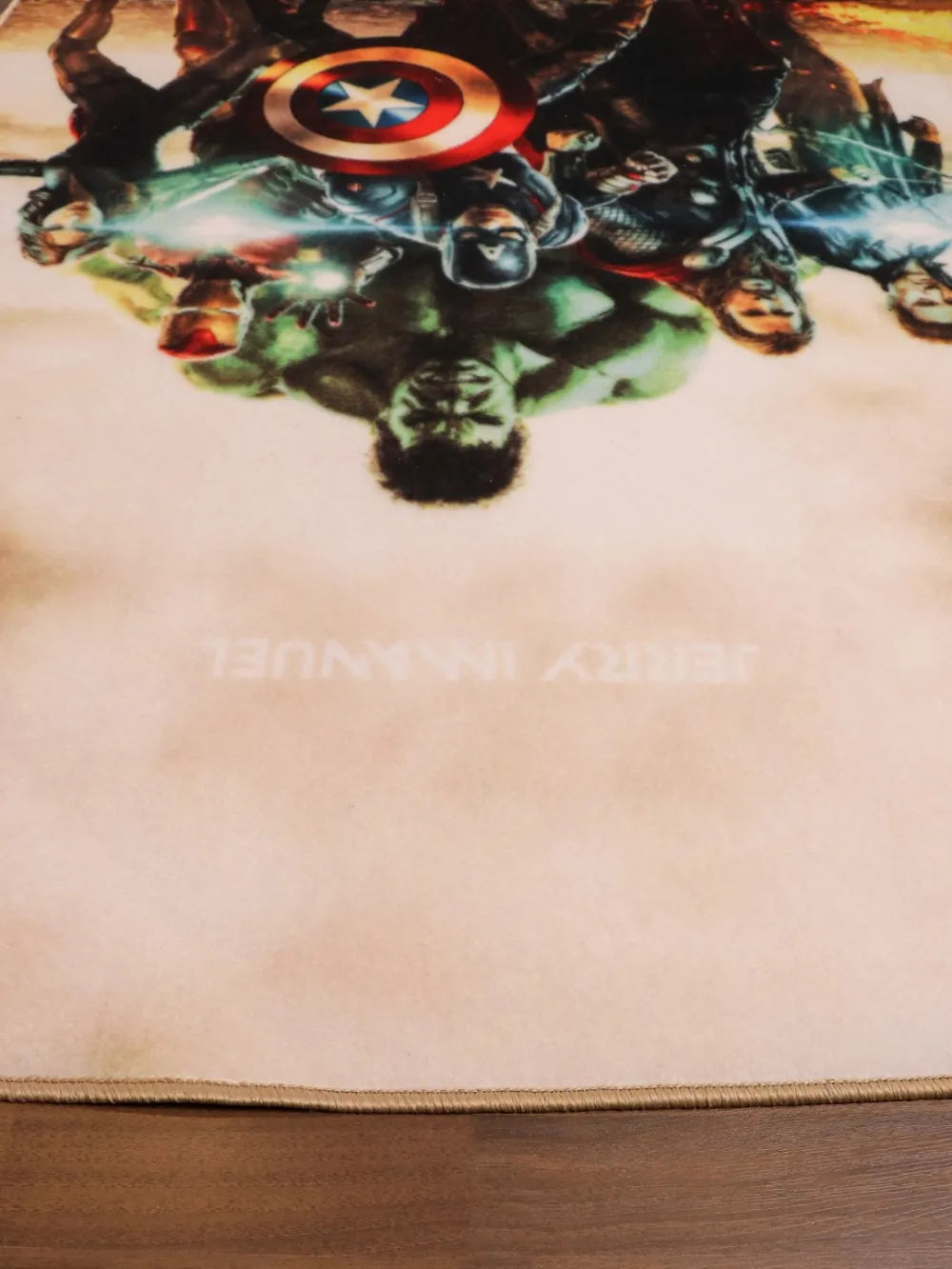 Multi Color Avengers Team Print Rug