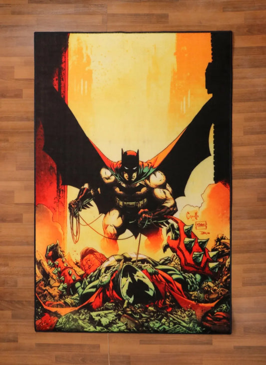 Yellow Shades & Multi Color Batman Print Rug