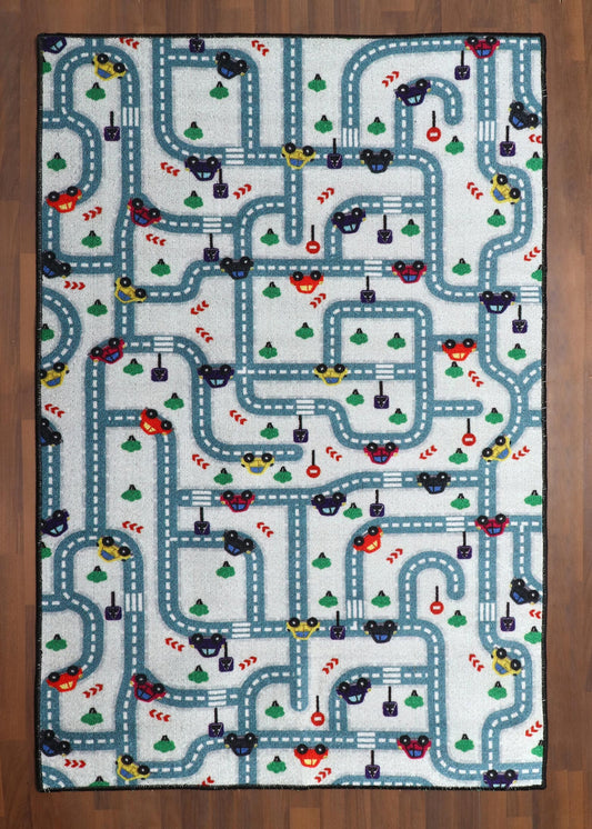 Racing Tracks Adventure Play Rug for Kids