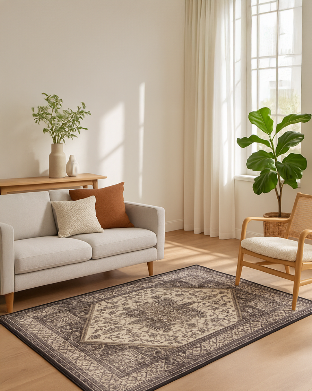 Heirloom Silver Filigree Rug