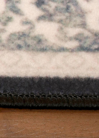 Ivory Elegance with Teal Border Rug