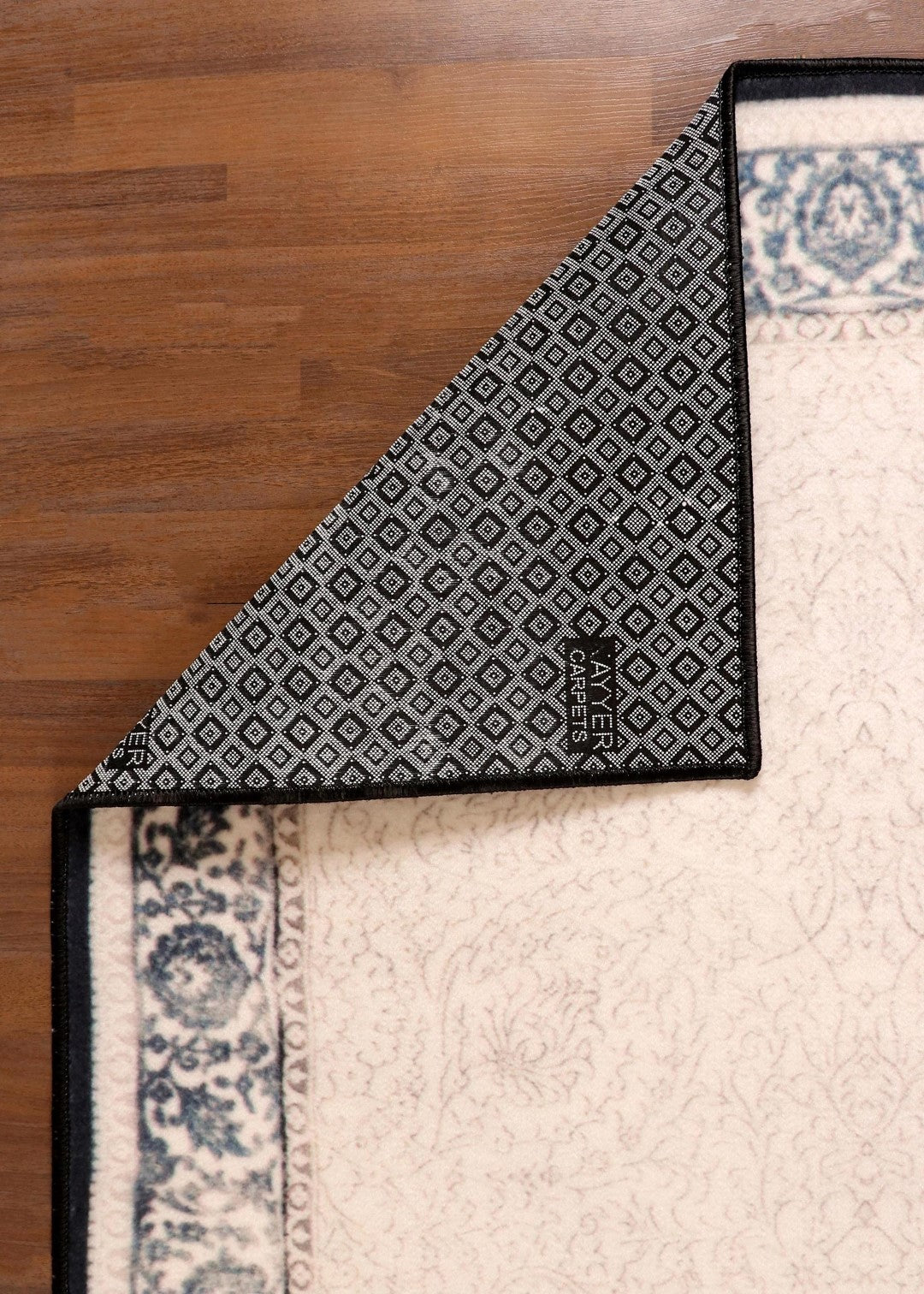 Ivory Elegance with Teal Border Rug