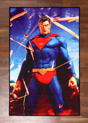 Superhero Print Kids Non-Woven Rug