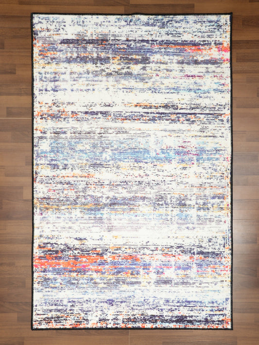Multi Color Abstract Print Rug