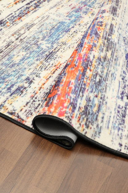 Multi Color Abstract Print Rug