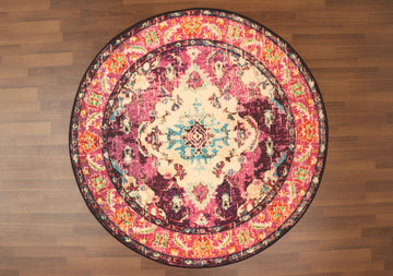 Multi Color Medallion Print Rug