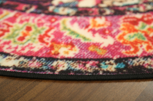 Multi Color Medallion Print Rug