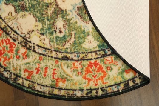 Multi Color Floral Print Rug