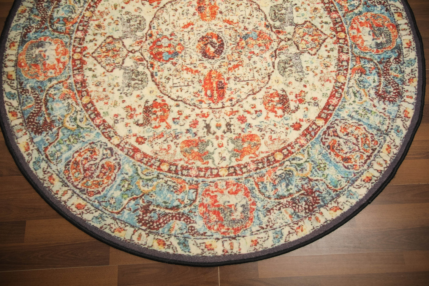 Multi Color Floral Print Rug