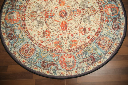 Multi Color Floral Print Rug