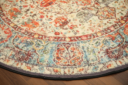 Multi Color Floral Print Rug