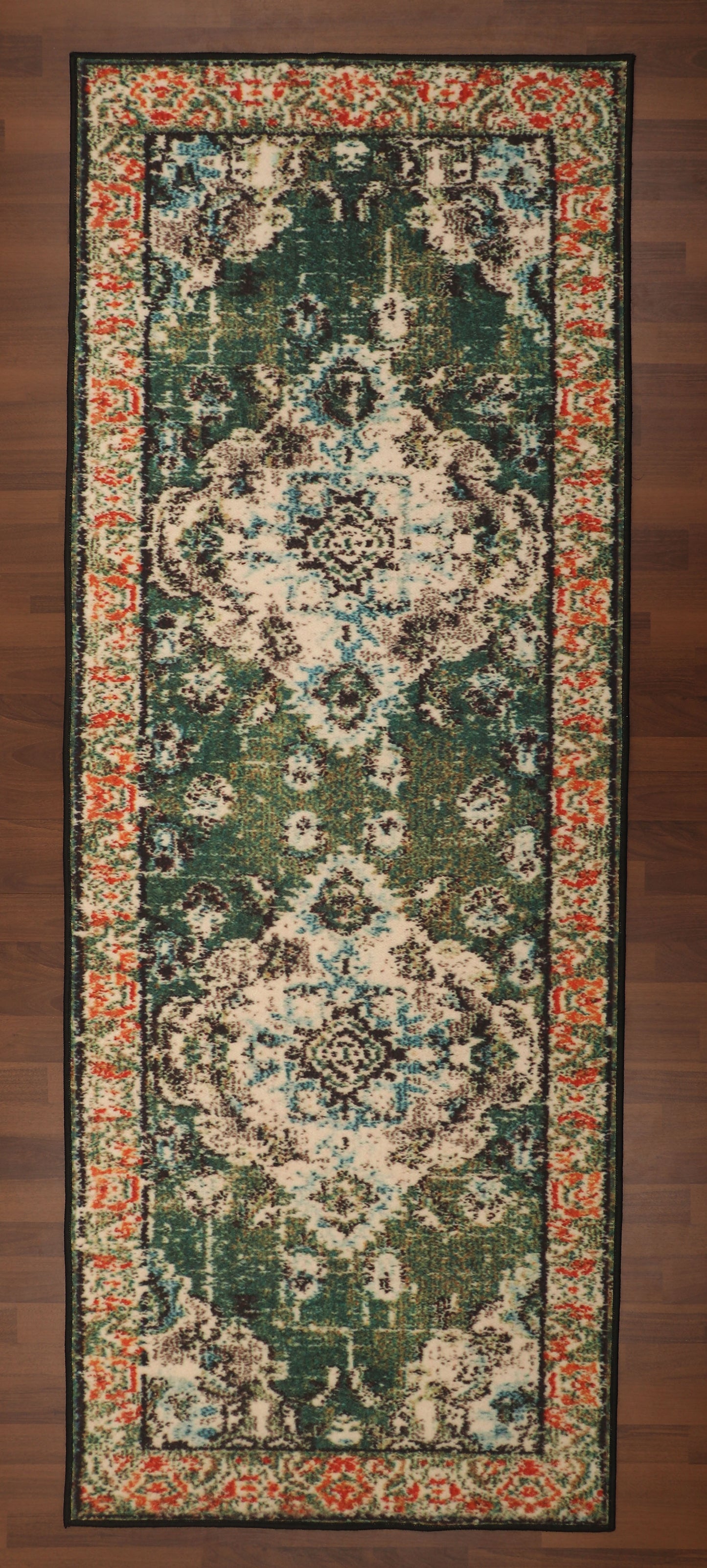 Green & Orange Traditional Print Runner